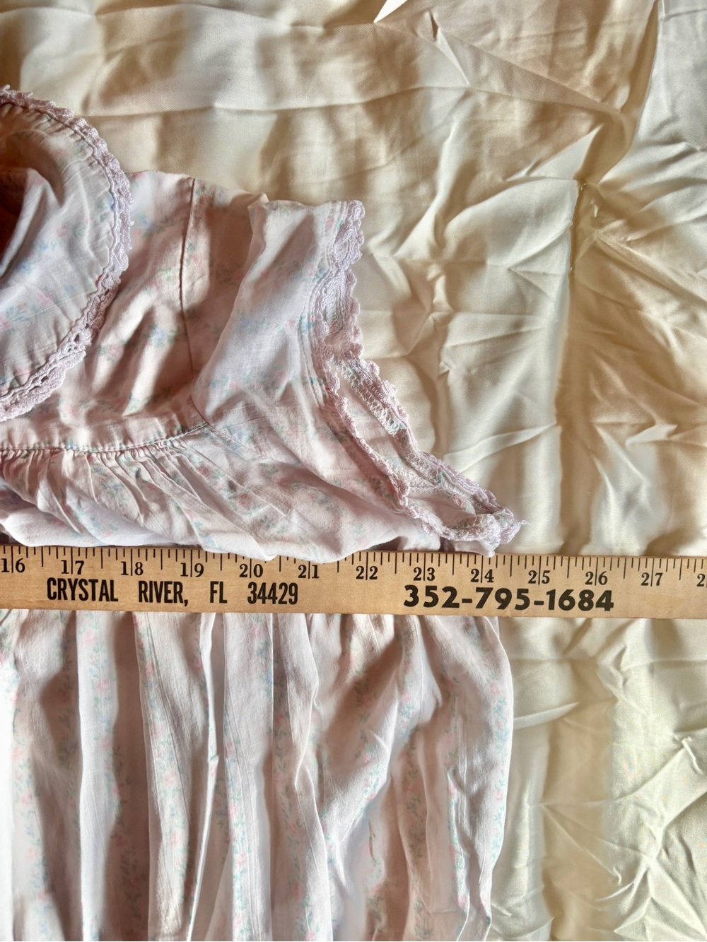 vintage 90s eileen west floral lace prairie nightgown cottagecore tradwife l/xl - Picture 12 of 12